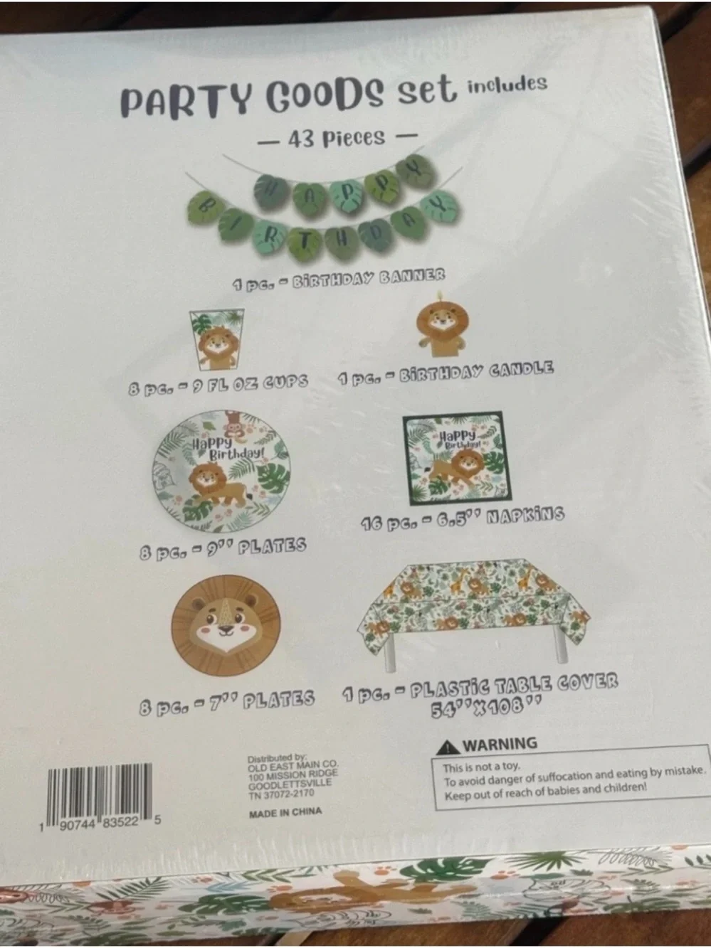 Party in a Box Jungle Animal Party Set - Green